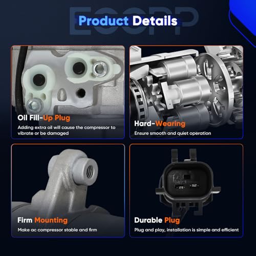 Image of ECCPP AC Compressor 2004-2007 Fit for Dodge for Ram 1500 2500 4.7L
