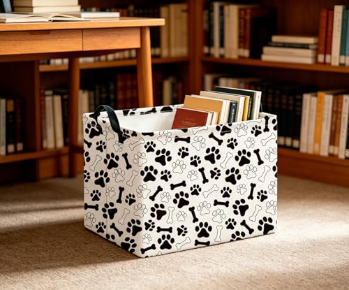 Image of CLOCOR Rectangular Storage Bin, Waterproof Home Organization,Gift Basket(Paw)