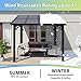Aoxun 8'x10' Gazebo for Patio, Premium Pergola with Sloped Roof, Large Wall-Mounted Heavy Duty Awnings, for Backyard, Patio, Deck and More (Gray Polycarbonate Panel)