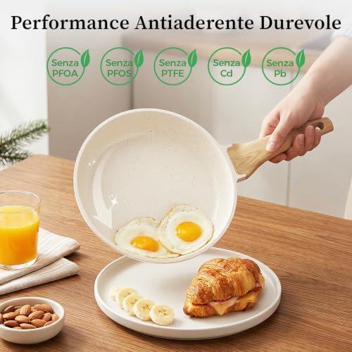 YASHE Padella antiaderente 28 cm, atossica, senza PTFE e PFAS - Immagine 2