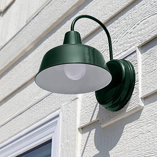 Image of Design House Mason Outdoor Wall Light, 8 inch, Forest Green