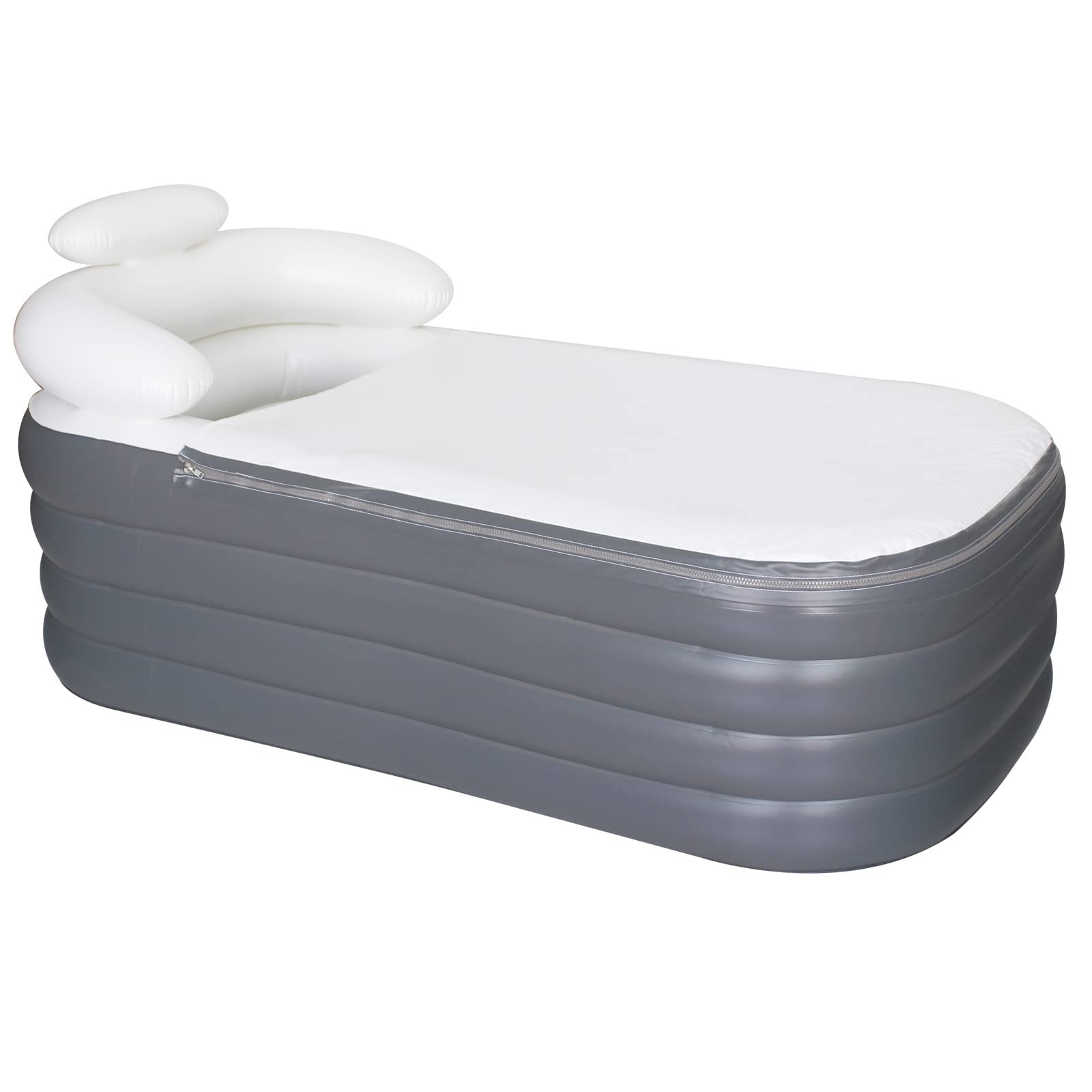 Bañera hinchable plegable para adultos, 164 x 84 x 51 cm, plegable para la ducha, grande, independiente con bomba para baño caliente y hielo