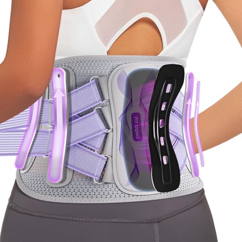 Fit Geno Back Brace for Lower Back Pain Women: Adjustable Lumbar Support Brace for Pain Relief - Breathable Waist Belt for Comfort - L/XL