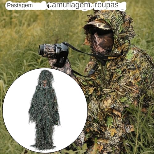 Ternos de camuflagem para homens caçando, capa de camuflagem - Roupa da camuflagem da observação de