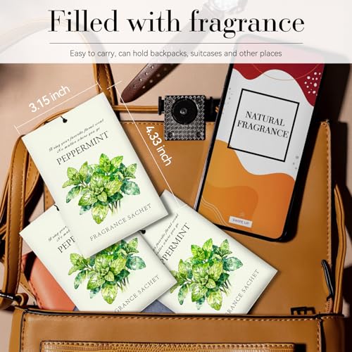 Image of Mint Scented Sachet Bags - 12 Pack Drawer & Closet Freshener, Long Lasting Odor Eliminator for Wardrobes, Cars & Storage, Home Fragrance Air Freshener Sachets