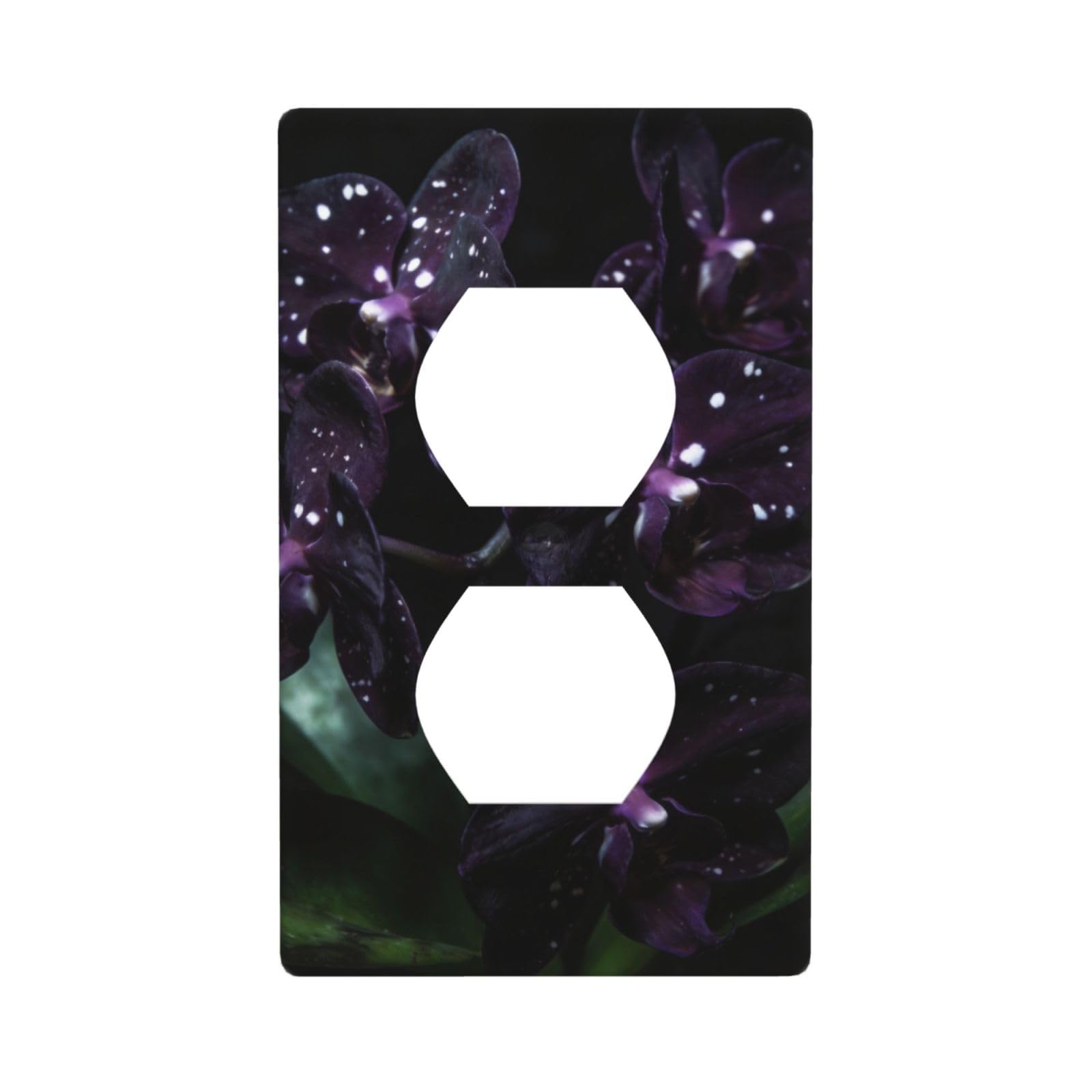 Dark Purple Orchid Decorative Switch Plate Cover-Unbreakable Polycarbonate Wall Plate for Home Office, 1 Gang with Screws