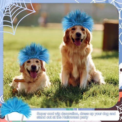 Pelucas divertidas para perros y gatos 2 pcs azul miniatura 5