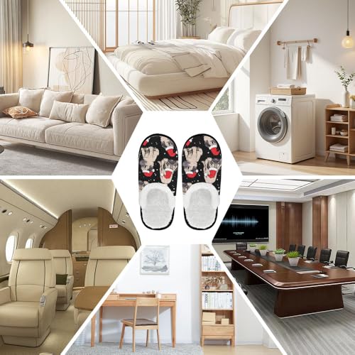 Fuzzy Slippers for Women Men Indoor and Outdoor Christmas Pug Dog Washable Bedroom Travel Fluffy Slipper Fleece-Lined Fall Winter Warm Cozy Soft Plush Comfy House Shoes Memory Foam4