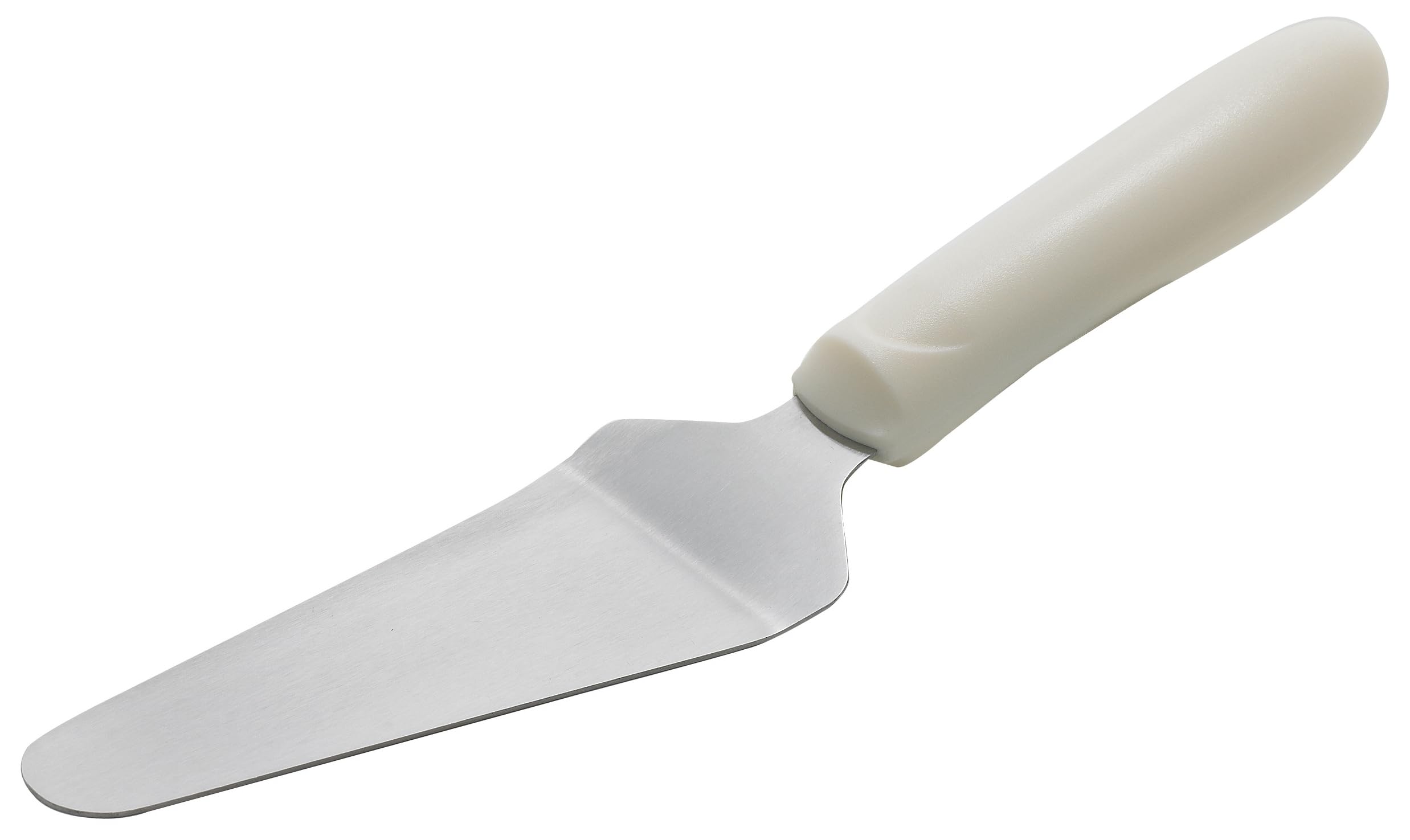 4 5/8" x 2 3/8" White Plastic Pie Server with Offset with Handle by Winco – Metal, Standard, Model TWP-51
