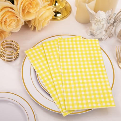 Wdf150packyellowcheckerednapkins3plydisposableyellowandwhiteginghamnapkinsguestnapkinsdinnernapkinspaperforpicnicbbqbirthdayweddingpartyeaster Urban Country Home Decor Wdf 150pack yellow checkered napkins 3 ply disposable yellow and white gingham napkins guest napkins dinner napkins paper for picnic bbq birthday wedding party easter urban country home decor