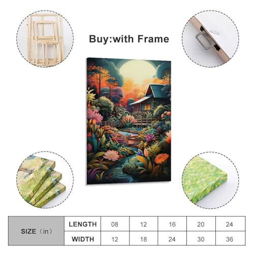 Toile impression cabane dans la jungle déco murale 50x75cm - 2