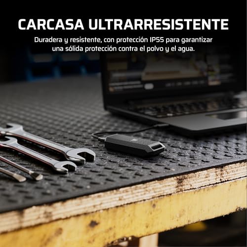 Almacenamiento SSD portatil 2TB Corsair EX400U USB4 rapido resistente negro 5