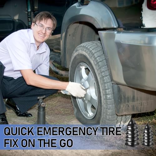 Image of Tire Repair Kit, Rubber Tire Plugs, Vacuum Tire Repair Screws, Puncture Repair Kit for Car, Motorcycle, Truck, ATV, Fast DIY Tire Plug Tool, Self-Service Tire Repair Nails for Flat Tires (60)