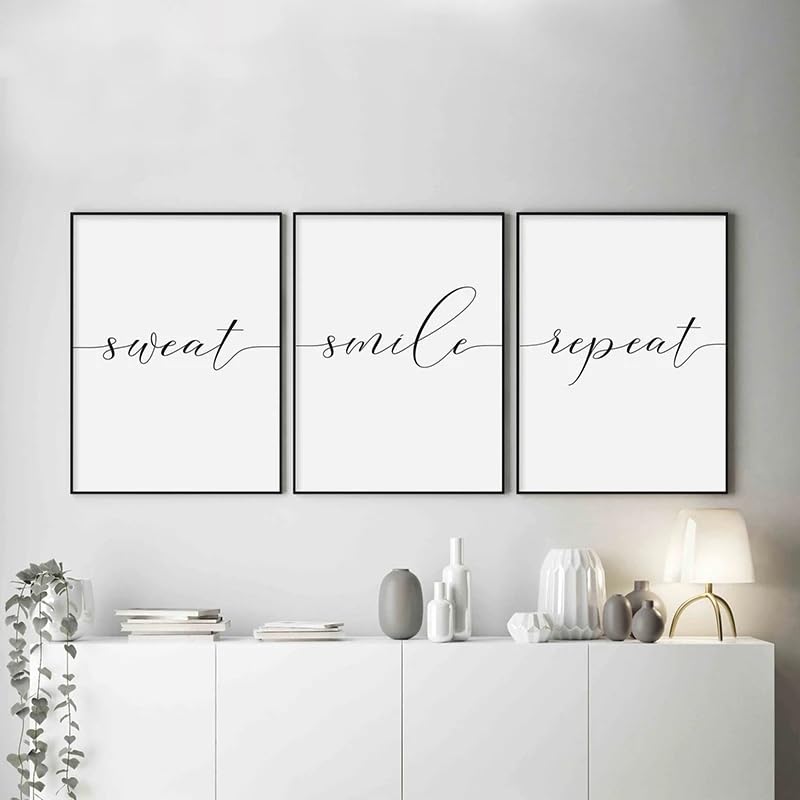 Affiche minimaliste Sweat Smile Repeat pour décoration maison
