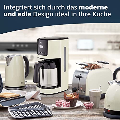 KHG Kaffeemaschine TKA-182 (CE) aus Metall/Kunststoff in creme/schwarz/silber, Kapazität für 12 Tassen, mit Edelstahl… – Bild 3