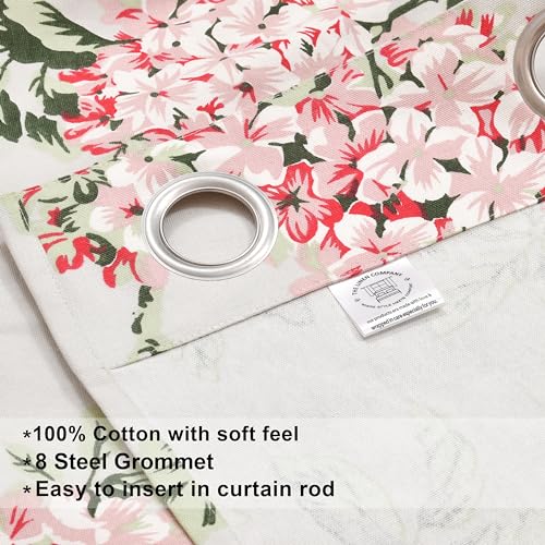 Image of THE LINEN COMPANY Printed Curtains 6.5 Feet Long, Floral Design Window Curtains for Home, 6.5ft Set of 2, Flower Heaven Green