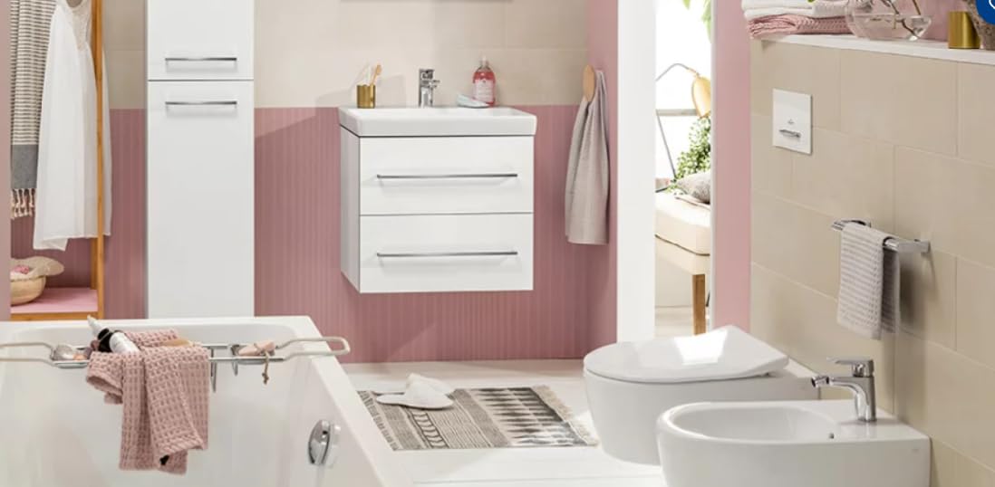 Ramm Sedile WC compatibile con Villeroy & Boch Avento, Soft Close, bianco