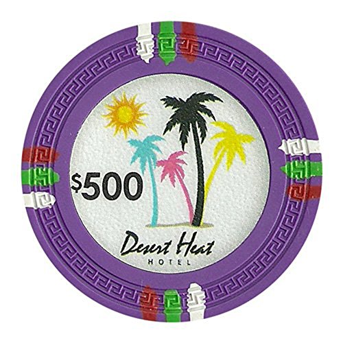 Claysmith Gaming Desert Heat Poker Chip Heavyweight 13.5-gram Clay Composite – Pack of 50 ($500 Purple)