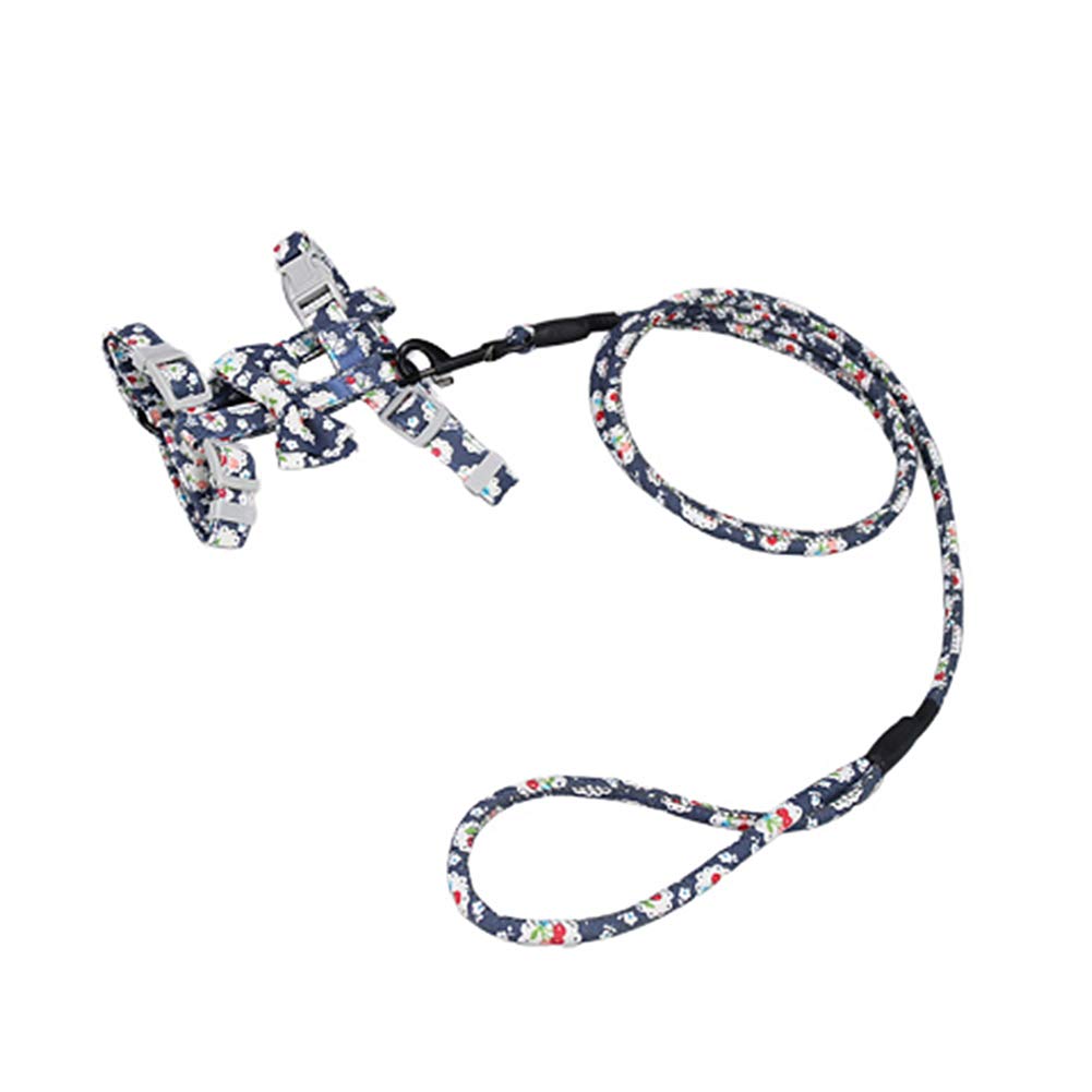 Animal de Compagnie Chat Chaton réglable Noeud Papillon Harnais de Marche Gilet Plomb Laisse Traction lumière Marine M Little Surprise