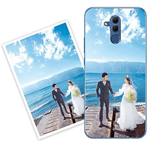 Sunrive Personalised Custom Case compatible with Huawei Mate 20 Lite, Soft TPU Clear Shock Absorbing Customised Cover with your own photo, image, Picture, or text Make Your Own Case Cover