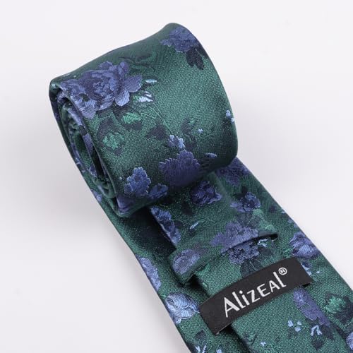 Image of Alizeal Mens 3.15'' Colorful Flower Pattern and handkerchief Necktie Set