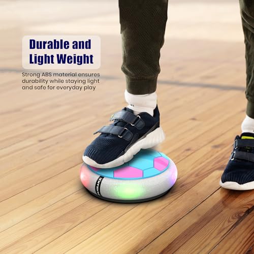 Image of Mirana Air Football Smart Toy for Kids | 3-Mode USB Type-C Rechargeable Hover Ball | Indoor Electric Hoverball with LED Lights | Birthday Gift for Boys & Girls 2 3 4 5 6 7 8 9 10 Years (Blue-Pink)