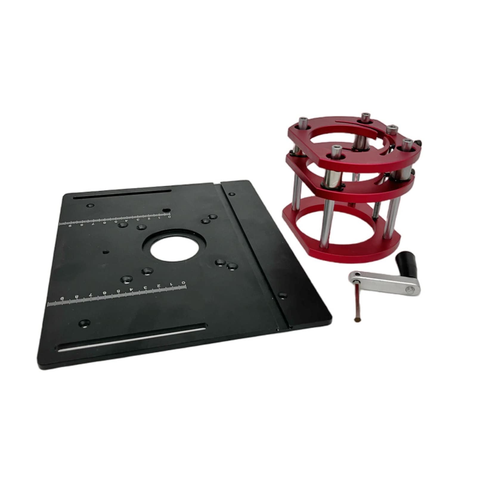 Router Lift 65mmDiam Motors Router Lift Table Base Alum Woodworking Router Table Insert Plate Board for Trimmer Engravinger Base(Black B)