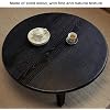 Side Tables Bedroom, Small End Tables for Small Spaces, Japanese Floor Low Table(Black,50 * 50 * 26cm)