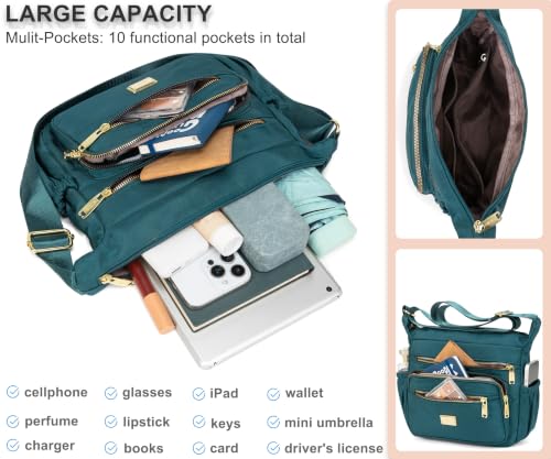Image of Pealwel Women Shoulder Handbag Roomy Multiple Pockets Bag Ladies Crossbody Purse Tote Top Handle Satchel
