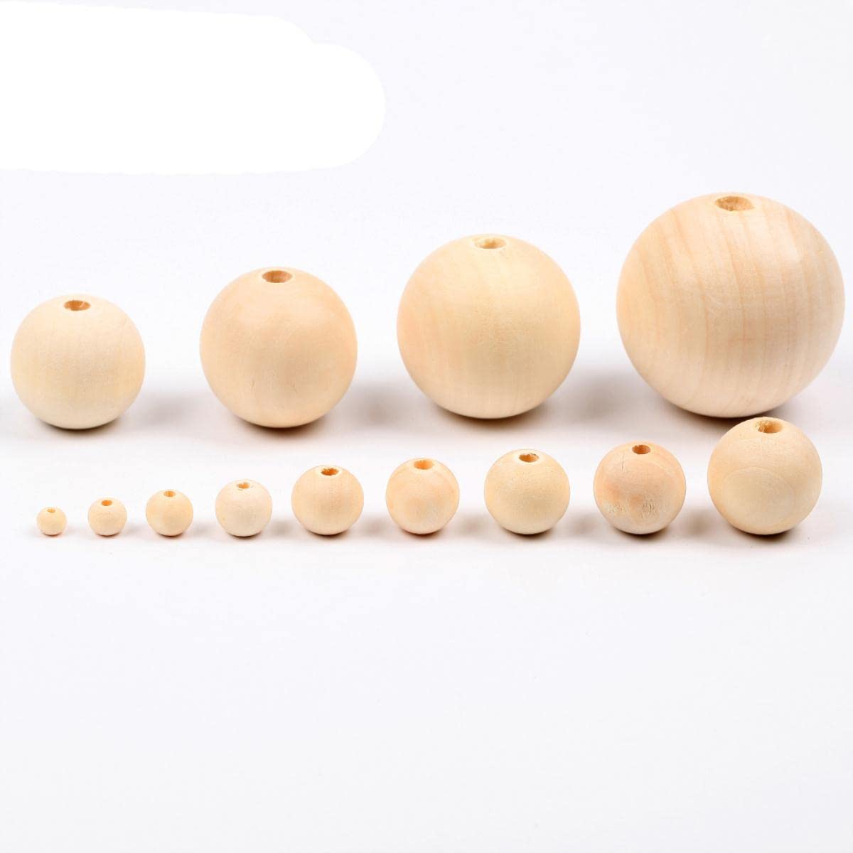 PATIKIL 50 Perline In Legno Naturale 30mm - Sfere Non Finite Per Bricolage E Gioielli Fai Da Te - Ideali Per Collane E Decorazioni - 5