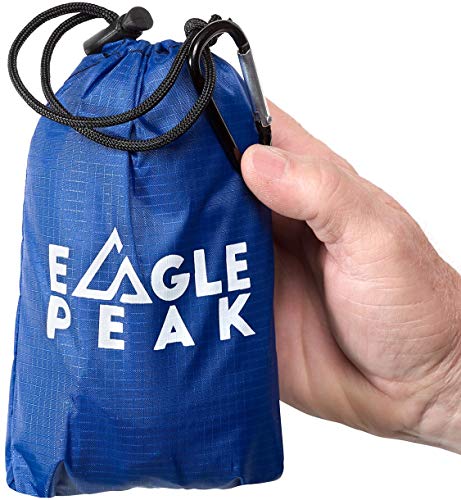Eagle Peak New Outdoor Pocket Blanket 60” x 56” – Waterproof Great for Music Festivals, Camping, Beach, Hiking, Outdoor Sporting Events, Picnics! Durable with Bag, Corner Pockets, Loops, and Stakes.