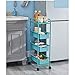 Nvshiyk Rollender Utility Cart Multifunktionswagen des schraubenlosen Metalls 4-Lagen-Multifunktionswagen-Trolley-Staby-Trolley Küche Home Office (Farbe : Blue, Size : 25.5x37x85cm)