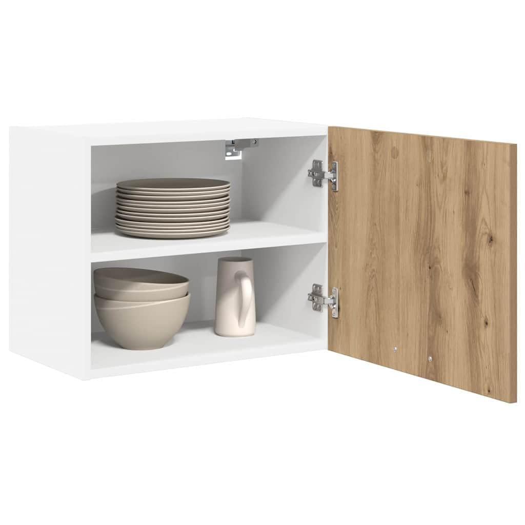 Hängeschrank 2 Stück Artisan-Eiche und Weiß 50 x 31 x 40 cm Küchenschrank Hängeschrank Schrank mit Stauraum zur Aufbewahrung von Geschirr und Vorräten für Küche und Esszimmer