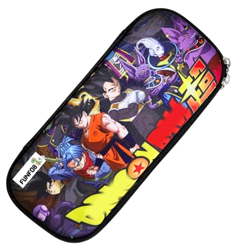 Image of Funfob Goku Pencil Case For School, College, Or Travel | Anime Pencil Pouch With Zipper Closure | Vegeta Pouch, Multicolor