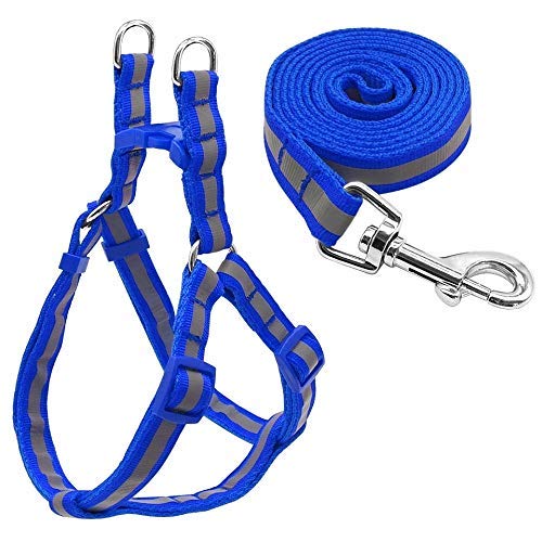 Pet Believe 15 mm Paw Print Nylon Puppy Collar Harness & Leash Set for Small & Medium Dogs (Color May Vary) - Harness + Leash (Reflective) (B0878SVXC4) Amazon Price History, Amazon Price Tracker
