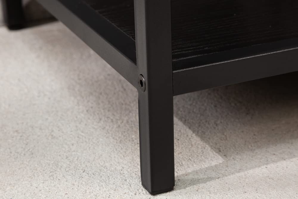 Bücherregal SLIM LINE 114cm - schwarz - Holzwerkstoff Metall Industrial