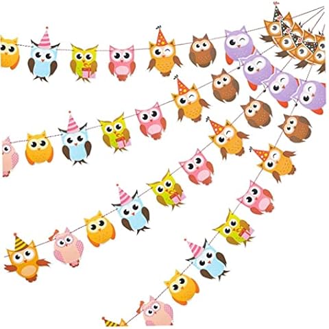 Colourful Owl Birthday Banners for Parties Cover
