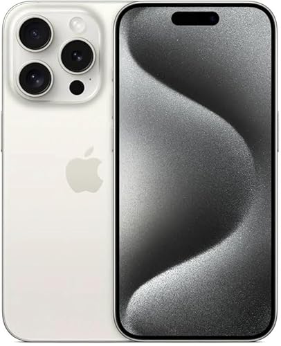 Apple iPhone 15 Pro, US Version, 256GB, White Titanium - Unlocked (Renewed Premium)