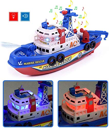 Hercugifts Bath Boat Toy, Pool Fire Boat Marine Ship ModelBath Water Toy Set Summer Toys, Birthday Gift for Kids - Thumbnail 3