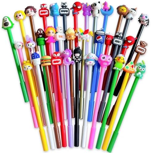 36PCS Cute Cartoon Gel Black Ink Pens,Random Kawaii Writing Pens ...
