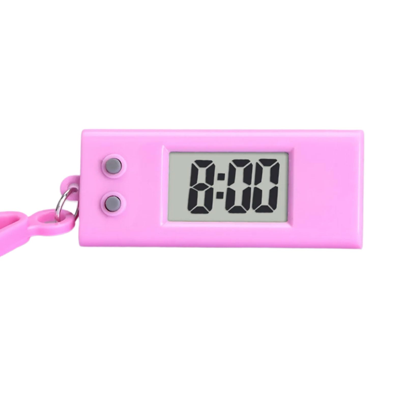 Maxtonser Pink Electronic Watch Keychain Portable Pocket Sized Digital Clock Keyring Accurate Time Display Clock Student Supplies