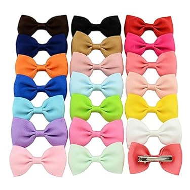AMAZON - 20 PCS Multi-colored 2.75 Inches Hair Bows for Girls Grosgrain Ribbon Toddler Hair Accessories with Alligator Clips for Toddlers Baby Girls Kids Teens