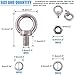 Glarks 36Pcs 304 Stainless Steel M6 Male Thread Machinery Shoulder Lifting Ring Eye Bolt with Lock Nuts/Lock Washers/Flat Washers Set