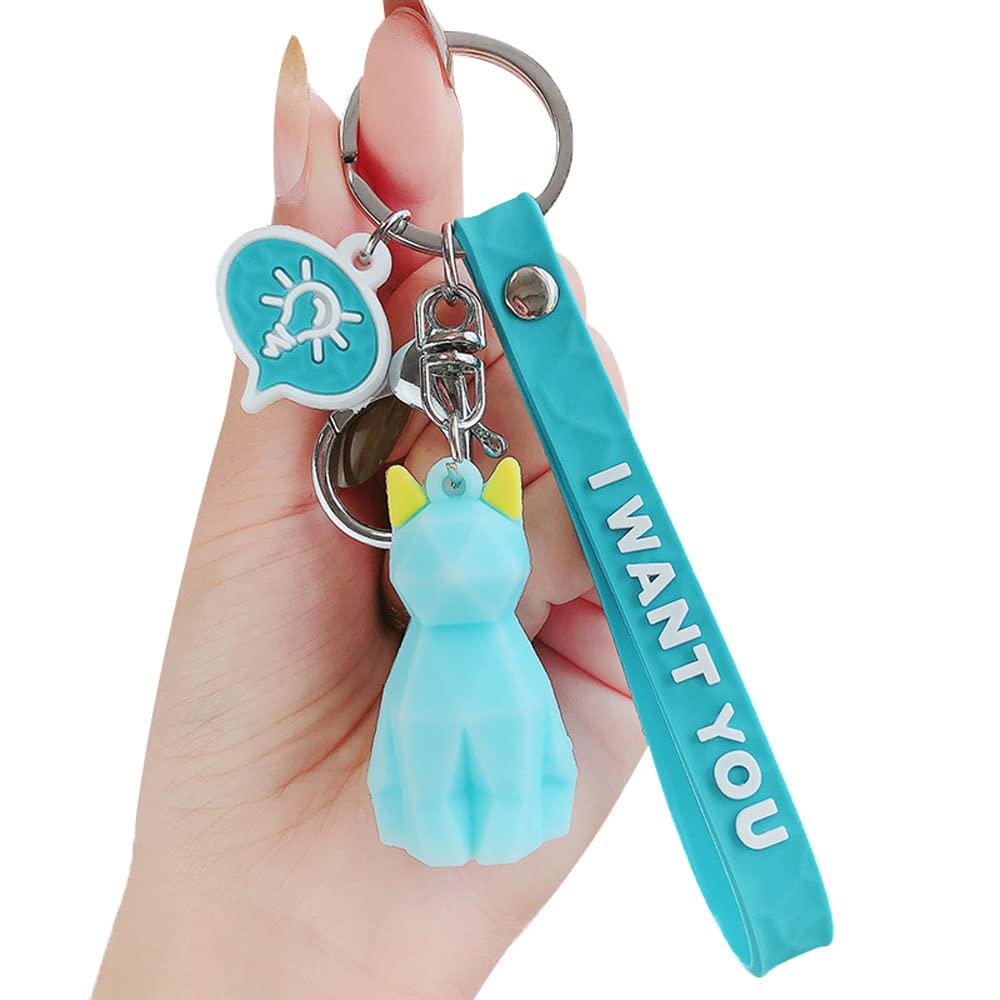 SunfansMen Women Creative Stylish Cool Irregularly Cut Geometric Animal Mini Keychain Key Ring Keyrings Bag Pendant