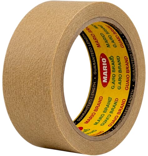 Image of Mario Brown Masking Tape - 20 Meter Length, 48mm Width - Heavy Duty Masking Tape for Industrial, Wall Painting & Protection - Pack of 1 Roll