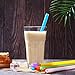200 PCS Jumbo Smoothie Straws,Colorful Disposable Plastic Large Wide-mouthed Milkshake Straw (0.43