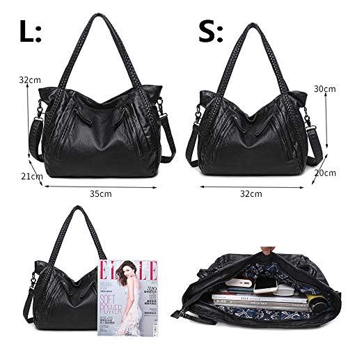 Image of Women Handbag Hobo Purse Large Capacity Soft Leather Shoulder Bag Top-handle Tote Satchel