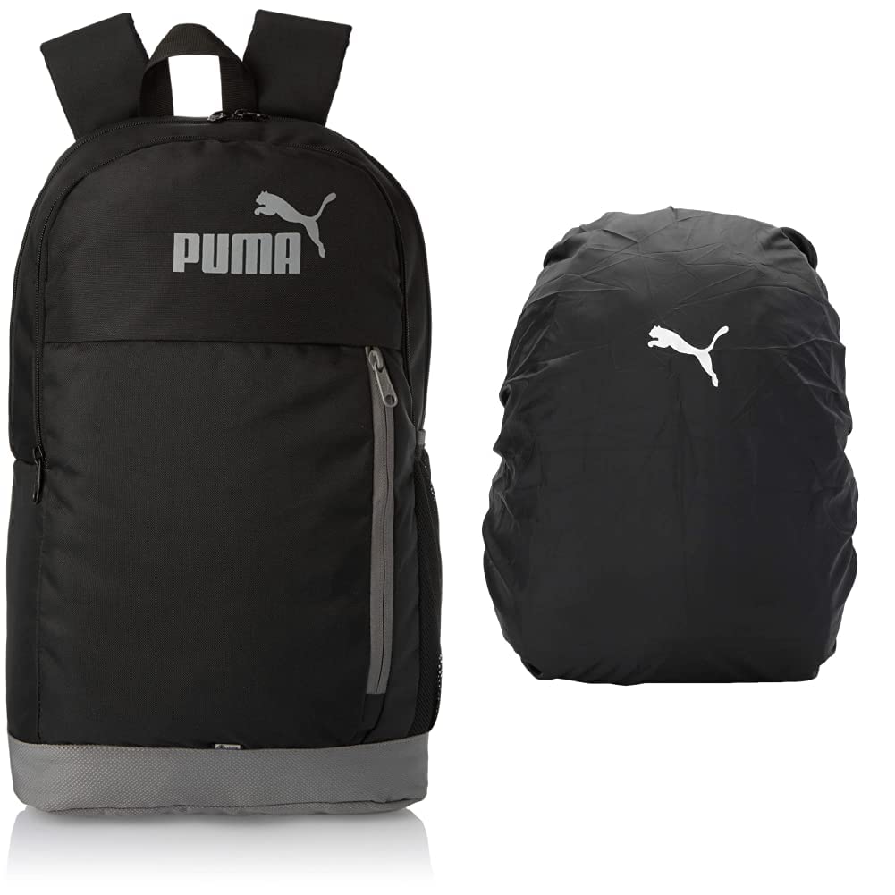 Puma Casual 3 Compartment Backpack Ind Ii Black-Castlerock Packable Rain Cover Black, 40 Litre