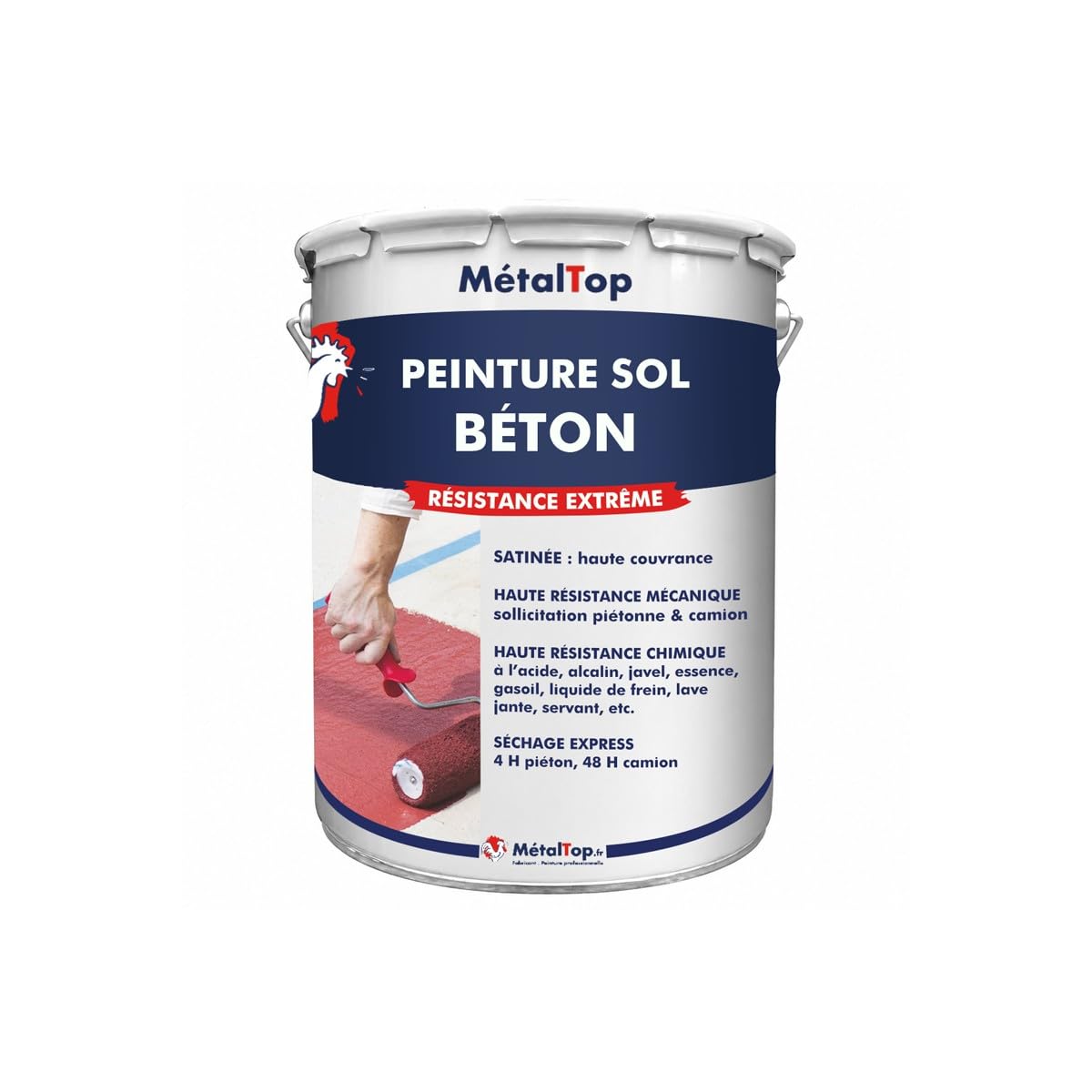 Metaltop - Peinture Sol Beton - Gris poussière - RAL 7037-1 L - Protection et décoration pour sols en béton ou ciment