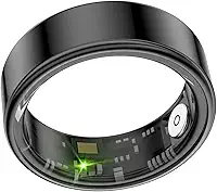 Smart Ring Health Tracker, anéis de saúde para homens e mulheres, rastreador de atividades à prova d'água (preto, nº 12)